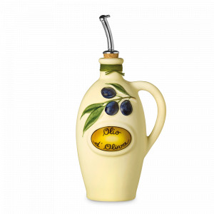 Бутылка для масла Limone, 750 мл, керамика, белый, декор, серия Oliera Classiche, NUOVA CER, Италия, NUOVA CER (Италия)