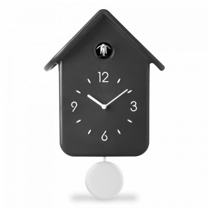 Часы настенные с кукушкой QQ, 24.7 х 30 см, пластик, механизм, черный, серия Home, GUZZINI, Италия, Кухонные часы