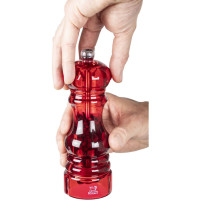 Набор мельниц для соли и перца, 18 см, прозрачный красный акрил, серия Podium, PEUGEOT, Франция_00821670063075522714.jpg