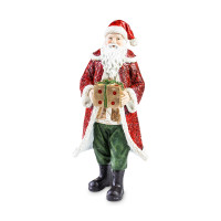 Фигурка новогодняя Noel «Санта с подарками», 26.5 см, полирезин, ручная роспись, LAMART, Италия
