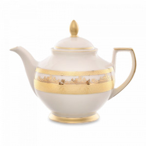 Чайник заварочный Cream Gold, 1.2 л, фарфор, кремовый, золотой, серия Constanza Majestic, FALKENPORZELLAN, Германия, Чайники заварочные