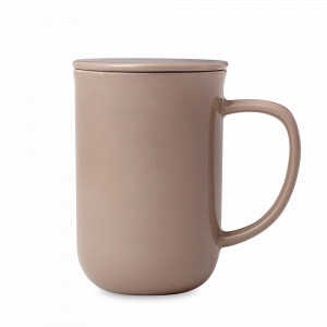 Кружка с ситечком и крышкой Balance, 500 мл, фарфор, нержавеющая сталь, терракотовый, серия Minima, VIVA Scandinavia, Дания, Кружки с крышкой