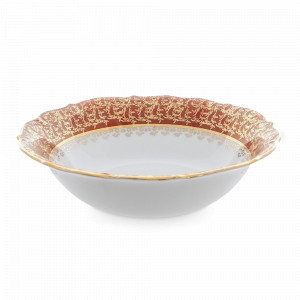 Салатник Красный лист, 26 см, фарфор, белый, декор, серия Мария-Тереза, REPAST, Чехия, Мария-Тереза REPAST