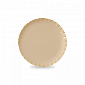 Тарелка обеденная, 26 см, фарфор, песочный, серия Onde, EASY LIFE (R2S), Италия, Плоские круглые тарелки