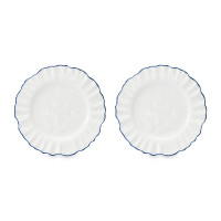 Набор из 2-х закусочных тарелок, 21 см, фарфор, белый, синий, серия Santorini, LIBERTY JONES, Россия