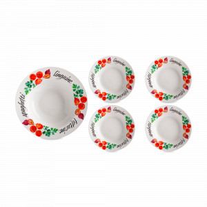 Набор из 5-ти тарелок Травы, 27 см, 22 см, фарфор, белый, декор, серия Casa Domani, MAXWELL WILLIAMS, Австралия, Наборы посуды Maxwell Williams