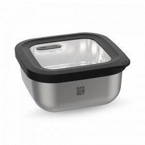 Контейнер квадратный для пищевых продуктов Provido, 400 мл, нержавеющая сталь, пластик, стальной, GEFU, Германия, Контейнеры и термосы GEFU