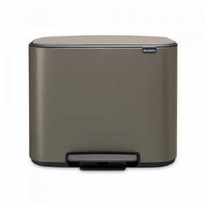 Контейнер для мусора с педалью, 3 х 11 л, нержавеющая сталь, платина, серия BO PEDAL BIN, BRABANTIA, Бельгия, Скидка до -20% на мусорные ведра Brabantia