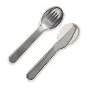 Набор столовых приборов в футляре, 3 предмета, нержавеющая сталь 18/8, стальной, серия TO GO, LEKUE, Испания, Посуда для пикника