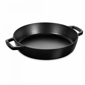 Чугунный эмалированный сотейник с толстым дном с двумя ручками, 26 см, черный, STAUB, Франция, STAUB (Франция)