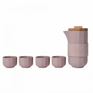 Набор чайный 5 предметов, на 4 персоны, фарфор, нержавеющая сталь, дерево, терракотовый, серия Alexander, VIVA Scandinavia, Дания, Скидка до -20% на Viva Scandinavia