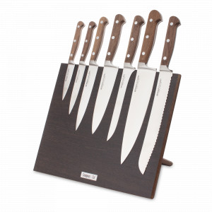 Набор кухонных ножей, 7 штук, на магнитной подставке ComposeEat, серия Classic Walnut, BERGER CUTLERY, Германия, Набор ножей