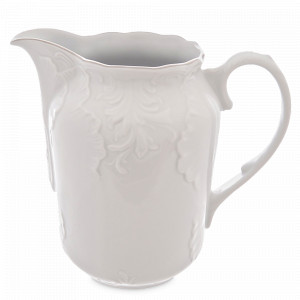 Кувшин , 1 л, фарфор, белый, платиновая отводка, серия Rococo, REPAST, Чехия, Предметы сервировки REPAST