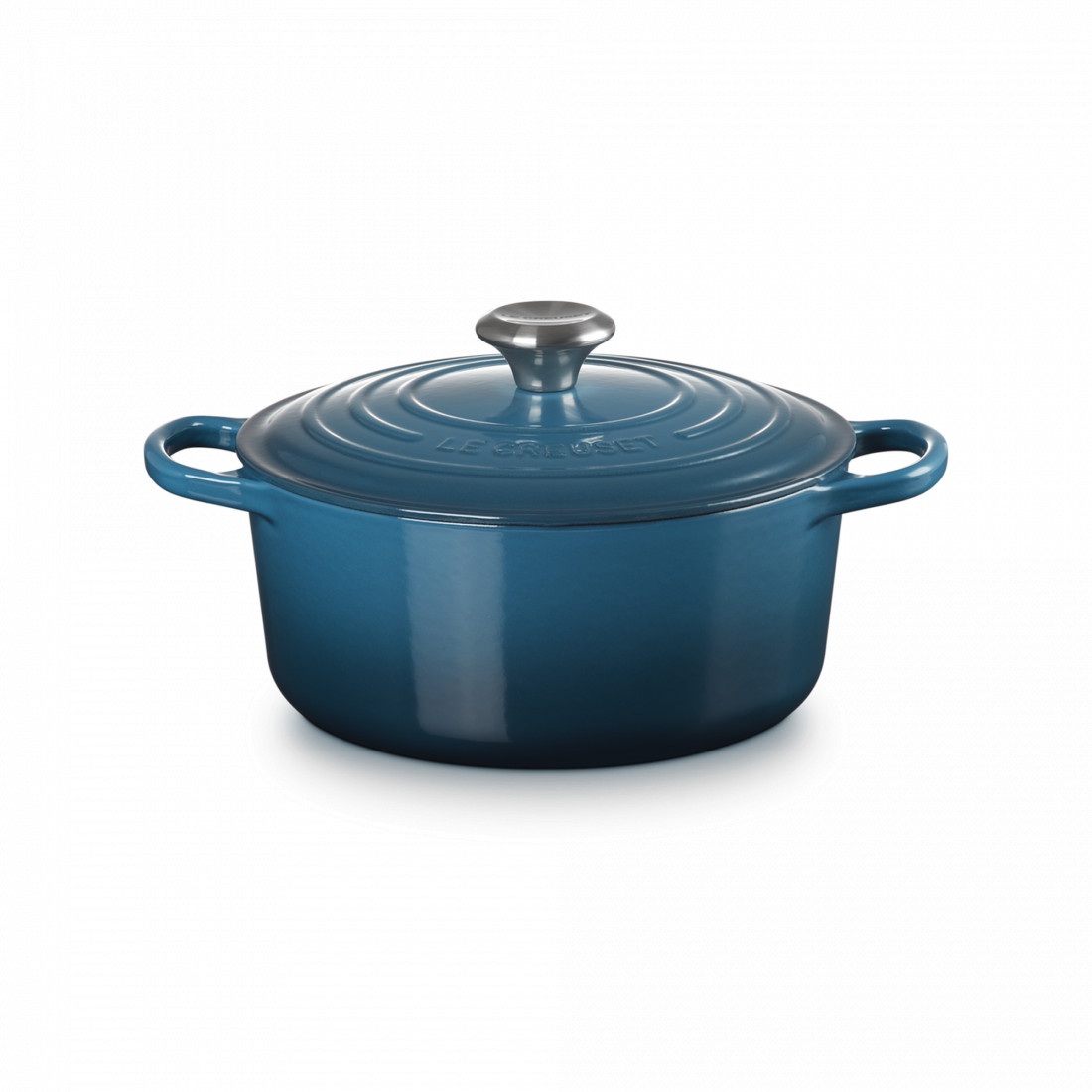 Кастрюля с крышкой , 4,2 л, 24 см, чугун, лазурь, серия Deep Teal, LE CREUSET, Франция