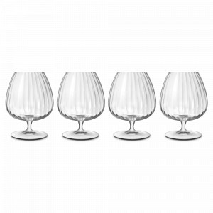 Набор из 4-х бокалов для коньяка SNIFTER, 465 мл, бессвинцовый хрусталь, серия Optica, LUIGI BORMIOLI, Италия, Стаканы для виски и коньяка LUIGI BORMIOLI