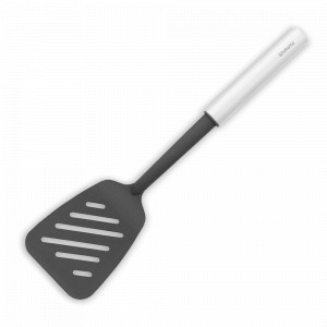 Лопатка с прорезями, 35,1 см, нержавеющая сталь, нейлон, черный, серия Profile New, BRABANTIA, Бельгия, Металлическая кухонная лопатка