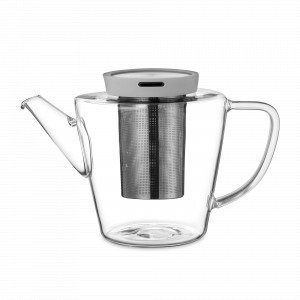 Чайник заварочный с ситечком, 1 л, боросиликатное стекло, нержавеющая сталь, силикон, серый, серия Infusion, VIVA Scandinavia, Дания, Скидка до -20% на Viva Scandinavia