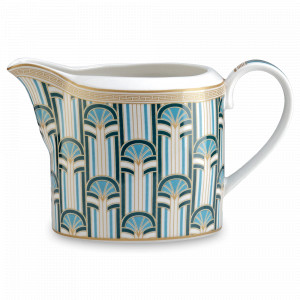 Молочник Веер, 250 мл, фарфор, белый, декор с золотистым кантом, серия Liberty, Pozzi Milano 1876, Италия, Молочники фарфоровые белые