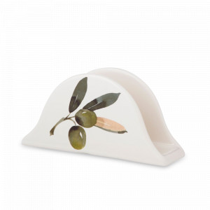 Салфетница , 18 х 5 х 9 см, керамика, белый, декор, серия Autunno, NUOVA CER, Италия, Подставки для салфеток