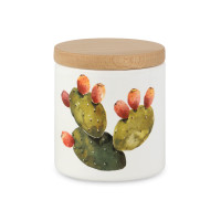 Банка для хранения, 200 мл, керамика, белый, декор, серия Cactus, NUOVA CER, Италия