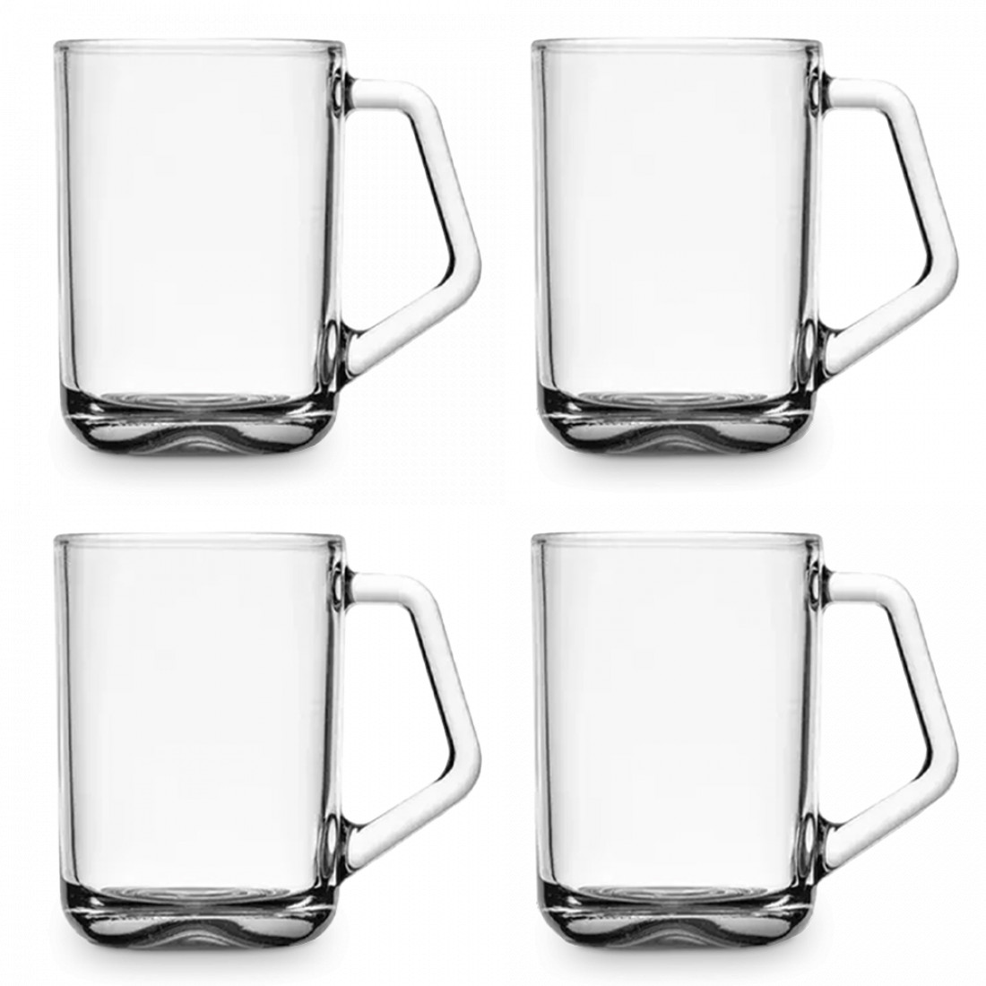 Набор из 4-х кружек, 350 мл, боросиликатное стекло, GLASSLOCK, Корея