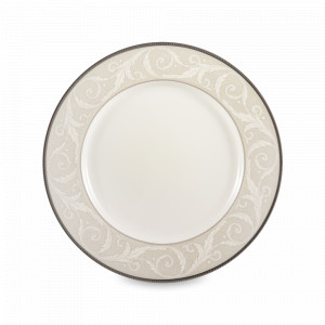 Тарелка обеденная Платиновый ноктюрн, 27 см, костяной фарфор, белый, декор, серия Ноктюрн, NARUMI, Япония, NARUMI (Япония)