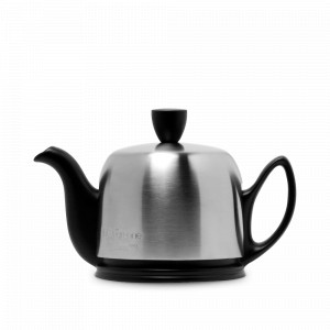 Чайник заварочный с колпаком, 450 мл, фарфор, нержавеющая сталь, черный, серия Salam, GUY DEGRENNE, Франция, GUY DEGRENNE (Франция)