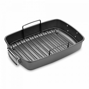 Форма для запекания с антипригарным покрытием и решеткой, 40 х 28 х 7,5 см, сталь, графит, серия MasterClass, KITCHEN CRAFT, Великобритания, Формы для выпечки тортов