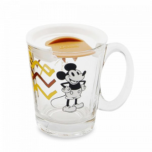 Кружка с крышкой Boho, 320 мл, стекло, пластик, прозрачный, коричневый, серия Disney, LUCARIS, Таиланд, Кружки с крышкой