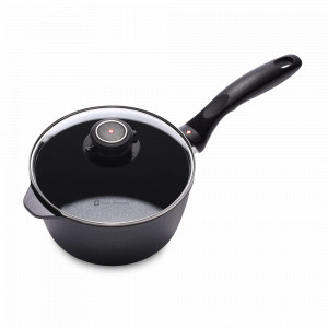 Ковш с алмазным покрытием, с крышкой, 18 см, 2 л, сплав алюминия, черный, серия XD Classic+ Induction, SWISS DIAMOND, Швейцария, Кастрюли и ковши SWISS DIAMOND