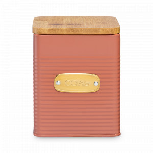 Банка квадратная для хранения соли, 1.7 л, углеродистая сталь, бамбук, терракота, серия Irmel, SMART SOLUTIONS, Россия, Банки для хранения чая