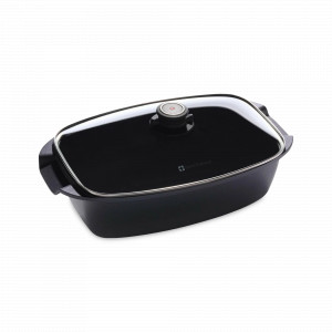 Жаровня с алмазным покрытием, с крышкой, 33 х 21 см, 5 л, сплав алюминия, черный, серия Classic, SWISS DIAMOND, Швейцария, Кастрюли и ковши SWISS DIAMOND