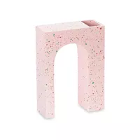 Ваза для цветов двойная Acquedotto, 22 см, керамика, розовый, DOIY, Испания, 