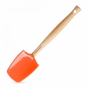 Лопатка кухонная, 28 см, силикон, дерево, оранжевый, серия Flame, LE CREUSET, Франция, Скидка -15% на Le Creuset