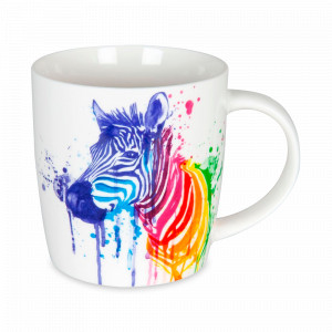 Кружка «Акварельные Животные - Зебра», 350 мл, костяной фарфор, белый, KOENITZ, Германия, Кружки фарфоровые
