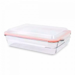 Контейнер прямоугольный стеклянный, 2.2 л, стекло, оранжевый, GLASSLOCK, Корея, GLASSLOCK (Корея)