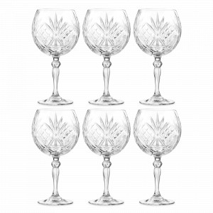 Набор из 6-ти бокалов для коктейлей Ballon, 650 мл, хрустальное стекло, серия Melodia, RCR, Италия, Набор бокалов для коктейлей