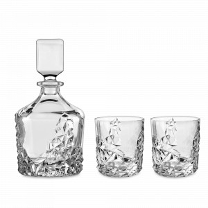 Набор для виски: штоф и 2 стакана, хрустальное стекло, серия Sculpture, NACHTMANN, Германия, Штофы для виски