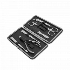 Набор маникюрный в кожаном футляре Black Mamba, 7 предметов, ERBE, Германия, Мужской маникюрный набор