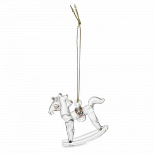 Украшение новогоднее - подвес Лошадка-качалка, 5 см, стекло, золотистый, серия New Year, ANNA LAFARG, Китай, Скидка до -20% на бренд ANNA LAFARG