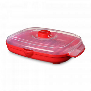 Контейнер для приготовления бекона в СВЧ, 950 мл, пластик, красный, серия Microwave, SISTEMA, Новая Зеландия, Microwave SISTEMA