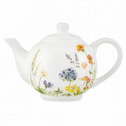 Чайник заварочный, 1 л, керамика, белый, декор, серия Полевые цветы, DECOR DE TABLE, Россия, Чайники 1 литр