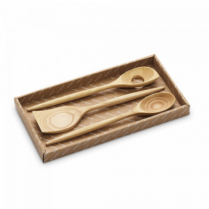 Набор приборов для салата Spininng, 3 предмета, 31 см, ясень, ручная работа, LEGNOART, Италия, LEGNOART (Италия)