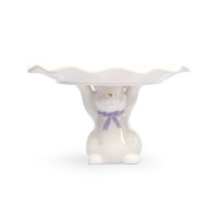 Блюдо на ножке Кролик с бантом, 19 см, керамика, белый, декор, серия Bunny, ANNA LAFARG, Китай_00822260033464599719.jpg