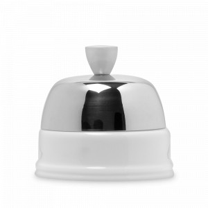 Сахарница с крышкой, 280 мл, фарфор, нержавеющая сталь, белый, серия Salam, GUY DEGRENNE, Франция, Сахарницы