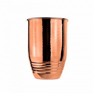 Стакан, 200 мл, 8 х 6.3 см, медь кованая, серия Медная посуда, Кольчугинский Мельхиор, Россия, Бокалы и рюмки Кольчугинский мельхиор
