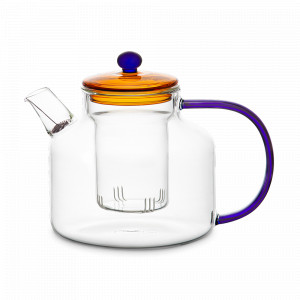 Чайник заварочный, 1.2 л, стекло, синий/янтарный, серия Orb, LIBERTY JONES, Китай, Чайники заварочные