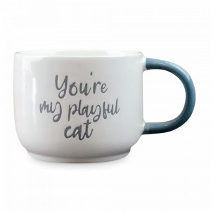 Кружка Котик, 420 мл, керамика, белый, серый, серия Animals, REPAST, Чехия, Кружки REPAST