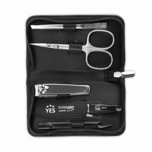 Набор маникюрный в кожаном футляре, 5 предметов, YES, Германия, Мужской маникюрный набор