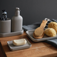 Мыльница Slim, 13 х 9 см, полирезин, светло-серый, серия Bath, BERGENSON BJORN, Великобритания_00819730057328201012.jpg